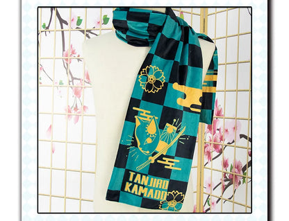 Anime Demon Slayer Kimetsu no Yaiba Kamado Tanjirou Nezuko Warm Scarfs Cosplay Props Cartoon Scarf Plush Accessories Halloween