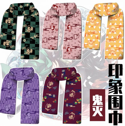 Anime Tokyo Avenger my hero academy demon Slayer Genshin impact autumn and winter cartoon printed long scarf