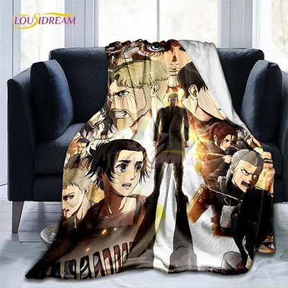 Attack on Titan Blanket Cover Anime Blankets for Beds Sofas Soft Carpet Warm Bed Sheet Bedspread Bedding Queen Size Room Decor