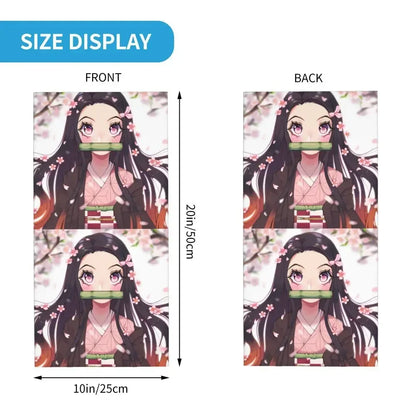 Demon Slayer Kimetsu No Yaiba Bandana Neck Gaiter Windproof Face Scarf Cover Women Men Nezuko Kamado Headband Tube Balaclava