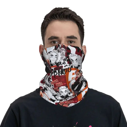 Demon Slayer Kimetsu No Yaiba Bandana Neck Gaiter Windproof Face Scarf Cover Women Men Nezuko Kamado Headband Tube Balaclava