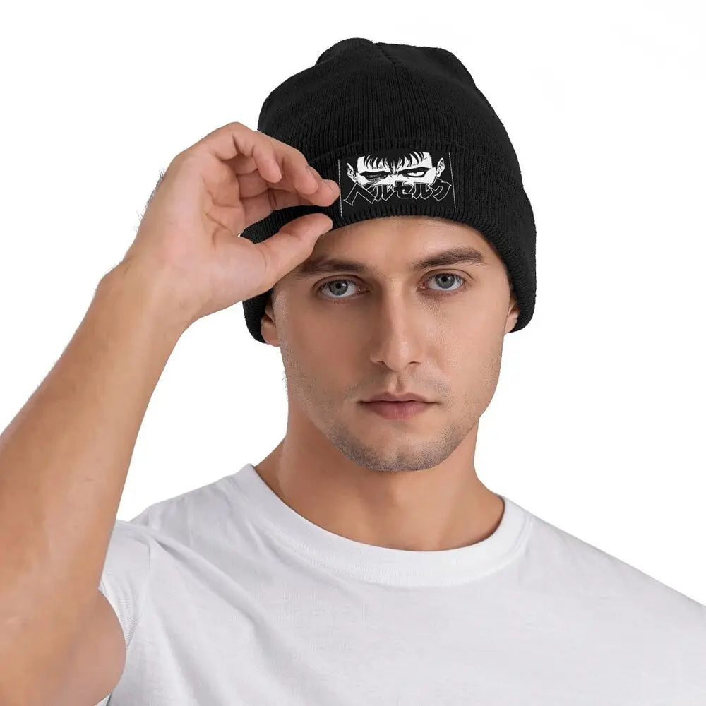 Berserk Guts Knitted Hat Beanies Autumn Winter Hats Warm Unisex Street Anime Manga Cap for Men Women Gifts