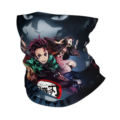 Demon Slayer Kimetsu No Yaiba Bandana Neck Gaiter Windproof Face Scarf Cover Women Men Nezuko Kamado Headband Tube Balaclava