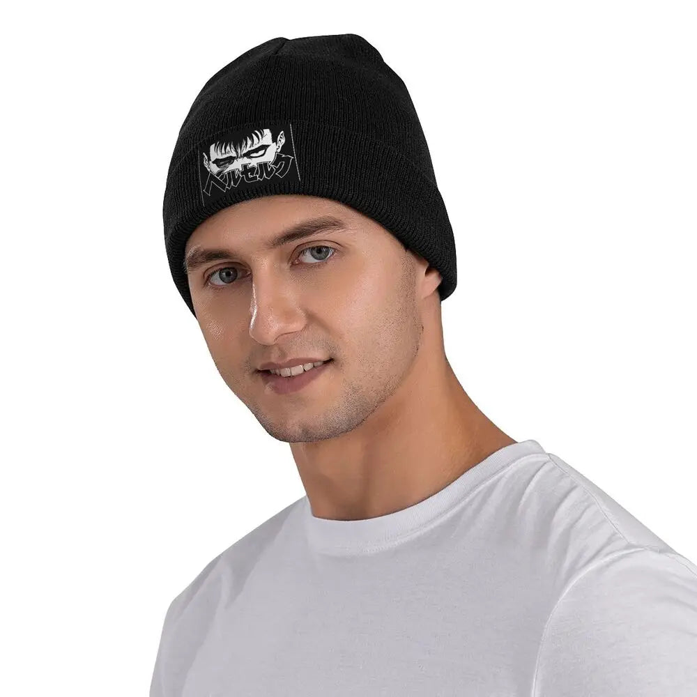 Berserk Guts Knitted Hat Beanies Autumn Winter Hats Warm Unisex Street Anime Manga Cap for Men Women Gifts