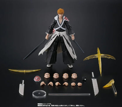 10 Original Anime Bleach S.H.Figuarts ICHIGO KUROSAKI -DUALZANGETSU PVC Action Figure Toys for Children SHF Doll Collector 15.5cm