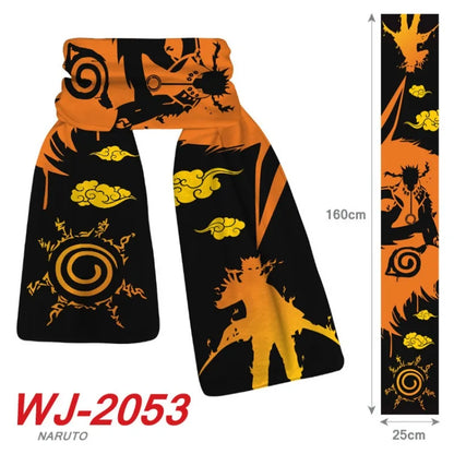 160x25cm Anime Naruto Cute Scarf Cartoon Naruto Sasuke Winter Boys Girls Warm Polar Fleece Scarf for Children Christmas Toy Gift