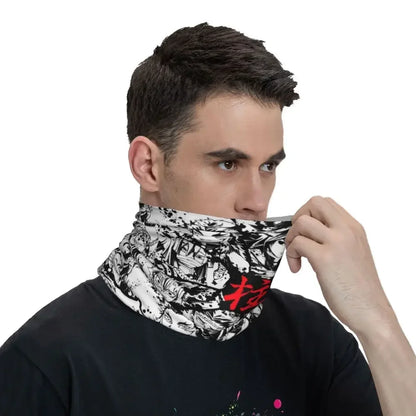 Demon Slayer Kimetsu No Yaiba Bandana Neck Gaiter Windproof Face Scarf Cover Women Men Nezuko Kamado Headband Tube Balaclava