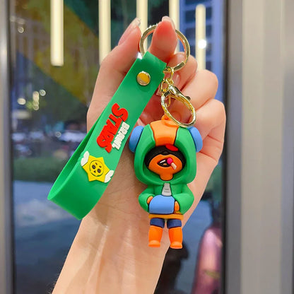 New Brawl Stars Generation 1-3 Creative Wilderness Battle 3d Stitch Doll Key Keychain Cute Nita Jie Xibeiya Car Keychain Pendan