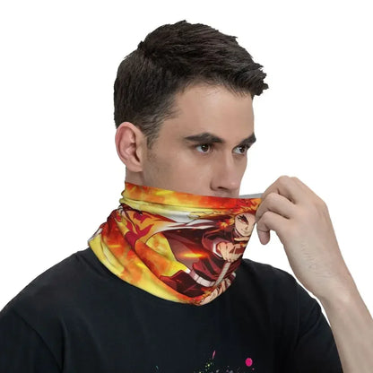 Demon Slayer Kimetsu No Yaiba Bandana Neck Gaiter Windproof Face Scarf Cover Women Men Nezuko Kamado Headband Tube Balaclava