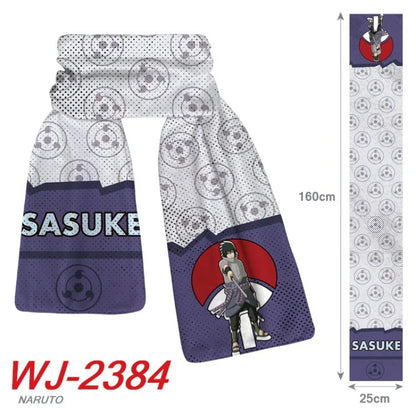 160x25cm Anime Naruto Cute Scarf Cartoon Naruto Sasuke Winter Boys Girls Warm Polar Fleece Scarf for Children Christmas Toy Gift