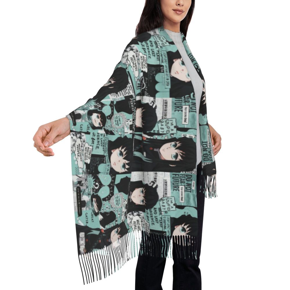 Custom Print Demon Slayer Shinobu Kocho Cosplay Scarf Men Women Winter Fall Warm Scarves Anime Kimetsu No Yaiba Shawls Wraps