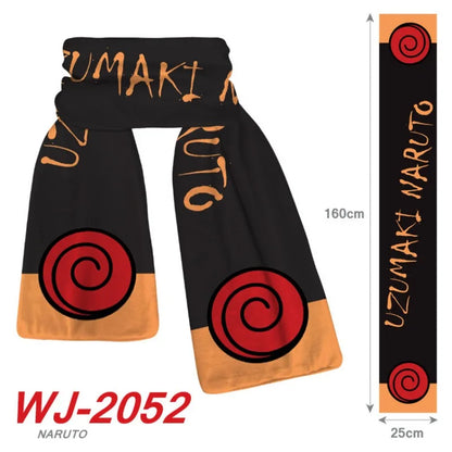 160x25cm Anime Naruto Cute Scarf Cartoon Naruto Sasuke Winter Boys Girls Warm Polar Fleece Scarf for Children Christmas Toy Gift