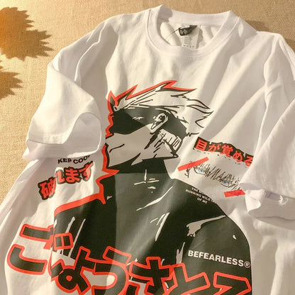 Jujutsu Kaisen Harajuku Graphic T-shirt Printed Neutral T-shirt Gojo Satoru&Yuji Cartoon anime casual T-shirt men's street top