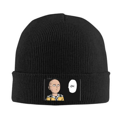 One Punch Man Manga Knitted Caps Women's Men's Beanie Autumn Winter Hat Acrylic Saitama Ok Anime Casual Caps