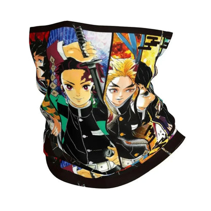 Demon Slayer Kimetsu No Yaiba Bandana Neck Gaiter Windproof Face Scarf Cover Women Men Nezuko Kamado Headband Tube Balaclava