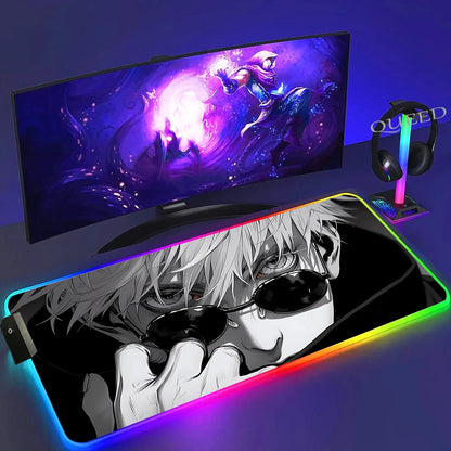 Jujutsu Kaisen RGB Gaming Mouse Pad Backlit Anime Desk Mat