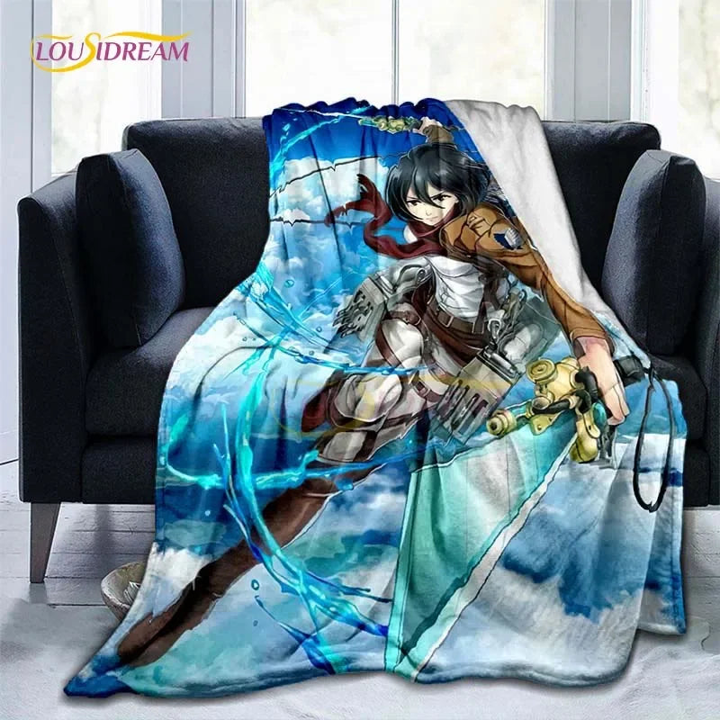 Attack on Titan Blanket Cover Anime Blankets for Beds Sofas Soft Carpet Warm Bed Sheet Bedspread Bedding Queen Size Room Decor