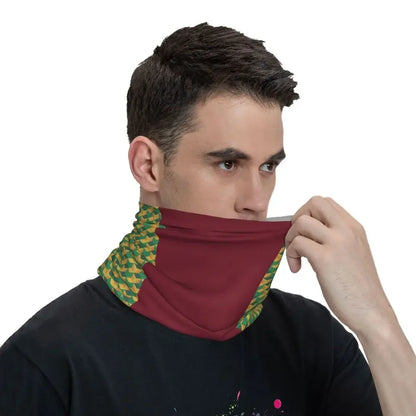 Tomioka Giyuu Haori Pattern Bandana Neck Cover Printed Demon Slayer Kimetsu no Yaiba Wrap Mask Scarf Balaclava Hiking Fishing