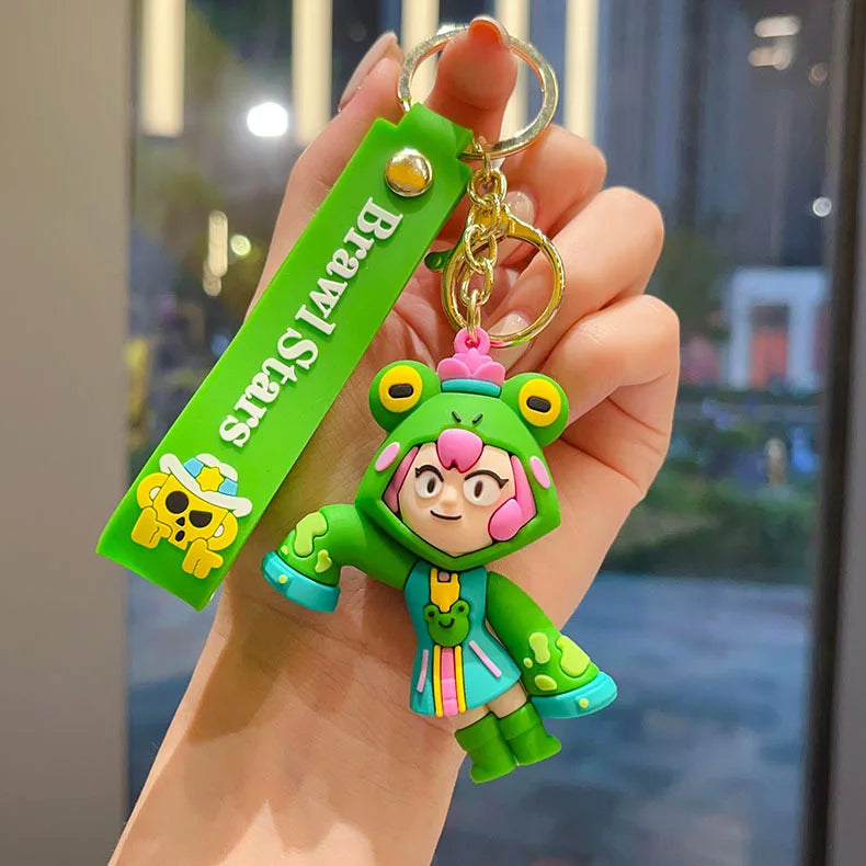 New Brawl Stars Generation 1-3 Creative Wilderness Battle 3d Stitch Doll Key Keychain Cute Nita Jie Xibeiya Car Keychain Pendan