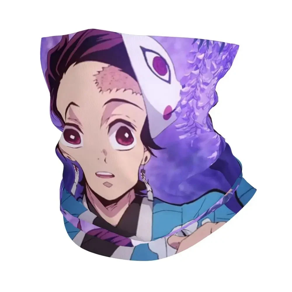 Demon Slayer Kimetsu No Yaiba Bandana Neck Gaiter Windproof Face Scarf Cover Women Men Nezuko Kamado Headband Tube Balaclava