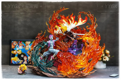 10 Demon Slayer Genuine LX Rengoku Kyoujurou Flame Pillar Anime Figures PVC Kimetsu No Yaiba Collection GK Edition Resin Figuine