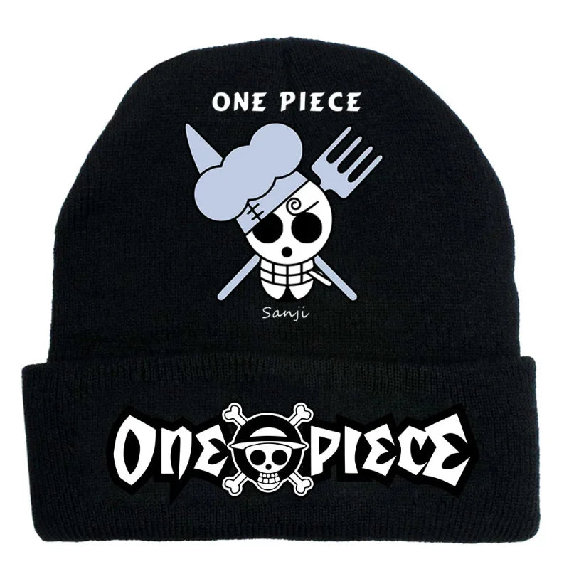 New Cartoon ONE PIECE Knitted Hat Anime Luffy Unisex Beanies Warm Hat Ski Skullies Cap Bonnet Embroidery Knitted Knitted Gift