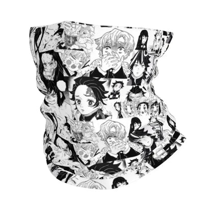 Demon Slayer Kimetsu No Yaiba Bandana Neck Gaiter Windproof Face Scarf Cover Women Men Nezuko Kamado Headband Tube Balaclava