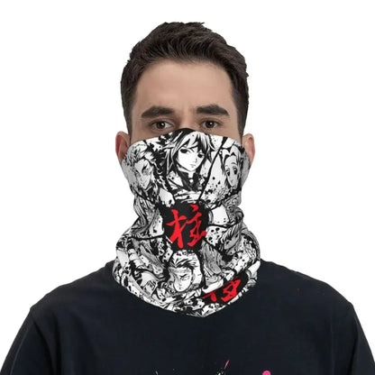 Demon Slayer Kimetsu No Yaiba Bandana Neck Gaiter Windproof Face Scarf Cover Women Men Nezuko Kamado Headband Tube Balaclava