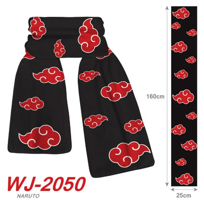 160x25cm Anime Naruto Cute Scarf Cartoon Naruto Sasuke Winter Boys Girls Warm Polar Fleece Scarf for Children Christmas Toy Gift