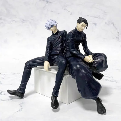 Satoru Gojo Statue Jujutsu Kaisen Figure Geto Suguru Sitting Posture Action Figures Prison Realm Anime Model Pvc Ornament Toys