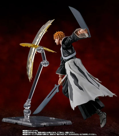 10 Original Anime Bleach S.H.Figuarts ICHIGO KUROSAKI -DUALZANGETSU PVC Action Figure Toys for Children SHF Doll Collector 15.5cm