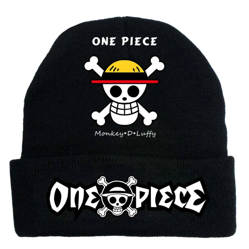 New Cartoon ONE PIECE Knitted Hat Anime Luffy Unisex Beanies Warm Hat Ski Skullies Cap Bonnet Embroidery Knitted Knitted Gift