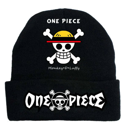 New Cartoon ONE PIECE Knitted Hat Anime Luffy Unisex Beanies Warm Hat Ski Skullies Cap Bonnet Embroidery Knitted Knitted Gift