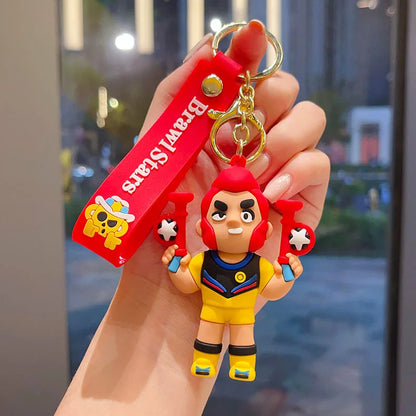 New Brawl Stars Generation 1-3 Creative Wilderness Battle 3d Stitch Doll Key Keychain Cute Nita Jie Xibeiya Car Keychain Pendan