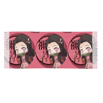 Custom Print Demon Slayer Shinobu Kocho Cosplay Scarf Men Women Winter Fall Warm Scarves Anime Kimetsu No Yaiba Shawls Wraps