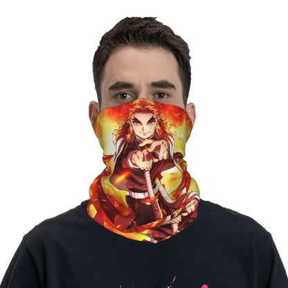 Demon Slayer Kimetsu No Yaiba Bandana Neck Gaiter Windproof Face Scarf Cover Women Men Nezuko Kamado Headband Tube Balaclava