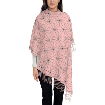 Demon Slayer Zenitsu's Pattern Scarf for Womens Winter Fall Pashmina Shawls and Wrap Long Large Shawl Scarf for Daily Wear