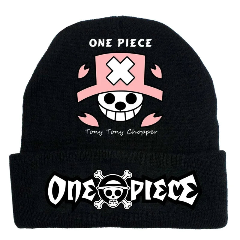 New Cartoon ONE PIECE Knitted Hat Anime Luffy Unisex Beanies Warm Hat Ski Skullies Cap Bonnet Embroidery Knitted Knitted Gift