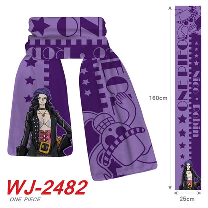 ONE PIECE Luffy Zoro Anime Scarf Chopper Cartoon Soft Thickened Warm Winter Men Women's Scarves Christmas New Year Birthday Gift