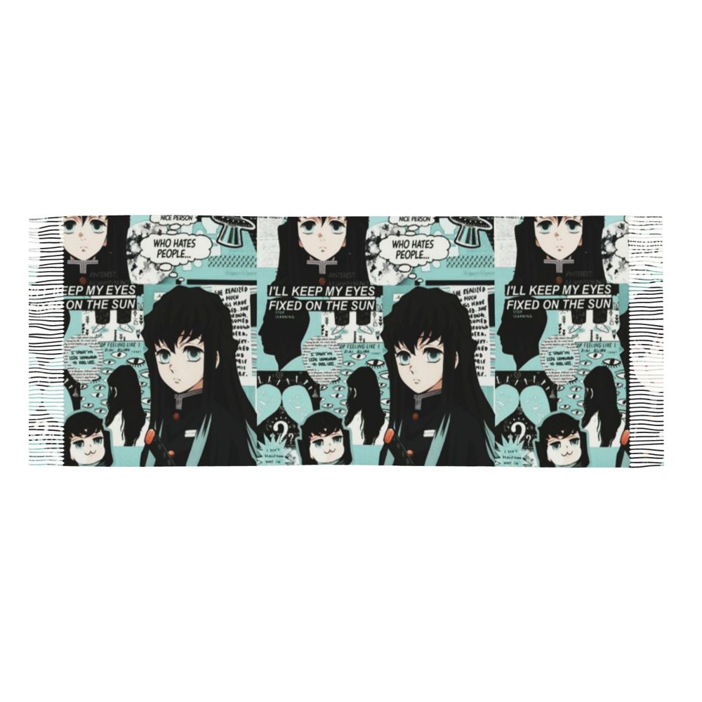 Custom Print Demon Slayer Shinobu Kocho Cosplay Scarf Men Women Winter Fall Warm Scarves Anime Kimetsu No Yaiba Shawls Wraps