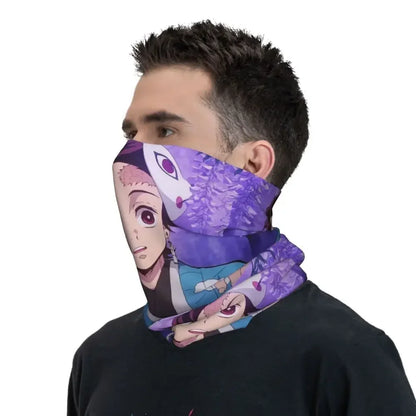 Demon Slayer Kimetsu No Yaiba Bandana Neck Gaiter Windproof Face Scarf Cover Women Men Nezuko Kamado Headband Tube Balaclava