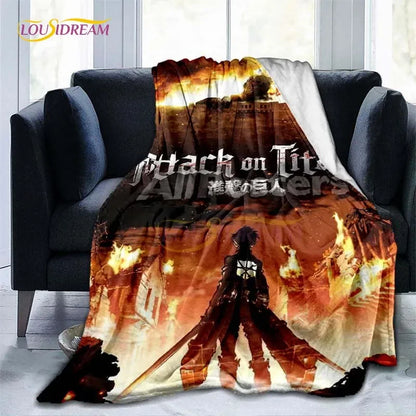 Attack on Titan Blanket Cover Anime Blankets for Beds Sofas Soft Carpet Warm Bed Sheet Bedspread Bedding Queen Size Room Decor