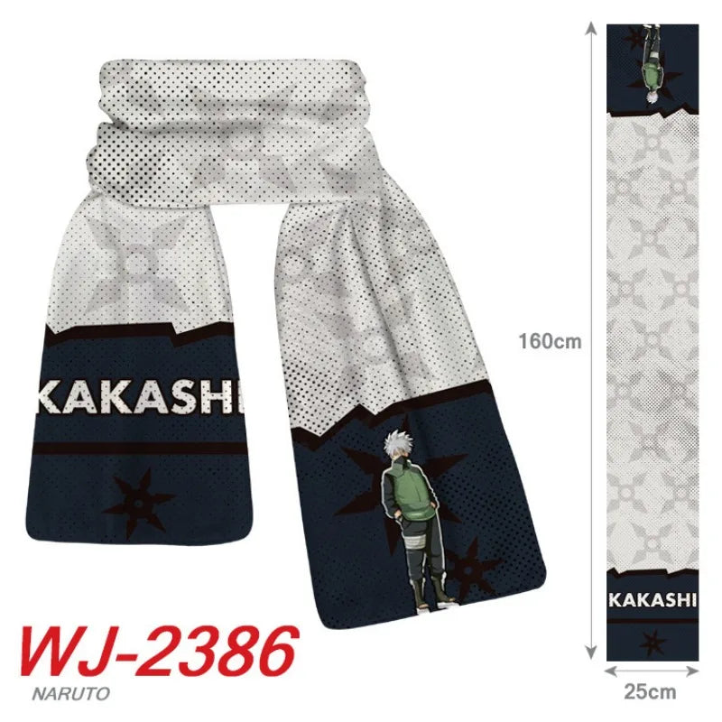 160x25cm Anime Naruto Cute Scarf Cartoon Naruto Sasuke Winter Boys Girls Warm Polar Fleece Scarf for Children Christmas Toy Gift