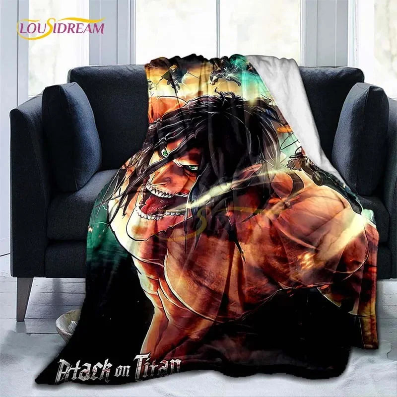 Attack on Titan Blanket Cover Anime Blankets for Beds Sofas Soft Carpet Warm Bed Sheet Bedspread Bedding Queen Size Room Decor