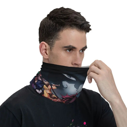 Demon Slayer Anime Retro Headband Neck Thin Men Women Hiking Tube Scarf Face