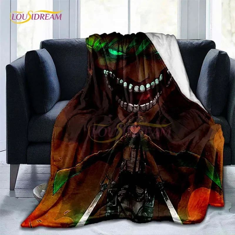 Attack on Titan Blanket Cover Anime Blankets for Beds Sofas Soft Carpet Warm Bed Sheet Bedspread Bedding Queen Size Room Decor