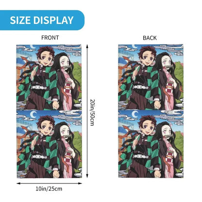 Demon Slayer Kimetsu No Yaiba Bandana Neck Gaiter Windproof Face Scarf Cover Women Men Nezuko Kamado Headband Tube Balaclava