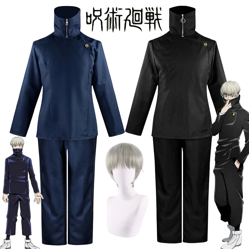 Inumaki Toge Cosplay Anime Jujutsu Kaisen Toge Inumaki Cosplay Costume Wig Top Pants School Uniform Men Women Halloween Costumes