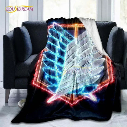 Attack on Titan Blanket Cover Anime Blankets for Beds Sofas Soft Carpet Warm Bed Sheet Bedspread Bedding Queen Size Room Decor