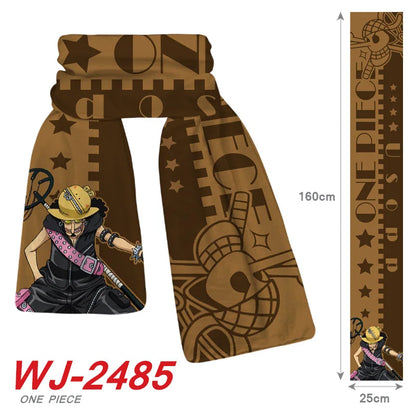 ONE PIECE Luffy Zoro Anime Scarf Chopper Cartoon Soft Thickened Warm Winter Men Women's Scarves Christmas New Year Birthday Gift